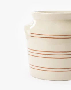 Aleph Striped Crock -Bloomingville Shop AlephStripedCrock MKTN1013 WHT OS D1