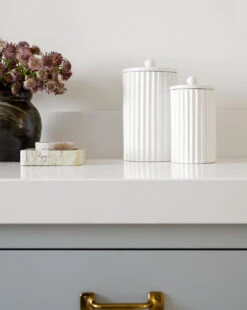 Fluted Lidded Bathroom Canister -Bloomingville Shop Bath Styled 4