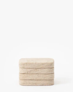 Egan Stone Coasters (Set Of 4) -Bloomingville Shop EganStoneCoasters Setof4 MKTN1016 TAN S4 D1