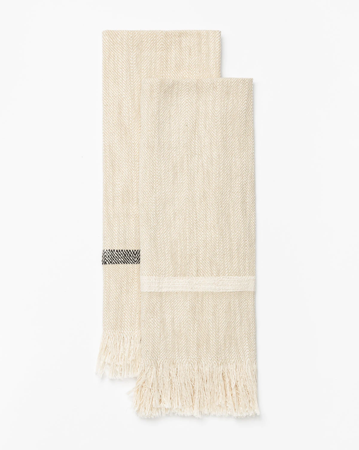 Bloomingville Fringed Striped Towel (Set Of 2) 3 Bloomingville Fringed Striped Towel (Set Of 2)