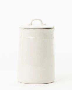 Handled Ceramic Canister 15 Handled Ceramic Canister -Bloomingville Shop HandledCeramicCanister MDCR2149 WHT L