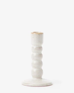 Mae Ceramic Taper Holder -Bloomingville Shop MaeCeramicTaper MDCR2454 WHT L