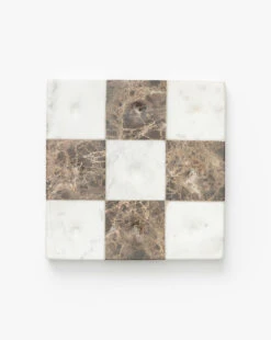 Marble Tic-Tac-Toe Board -Bloomingville Shop MarbleTic Tac ToeBoard MDCR2601 BWN OS D1