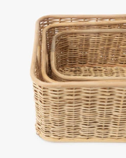 Bloomingville Palm & Rattan Basket -Bloomingville Shop Palm RattanBasket MDCR2843 NAT D2 T