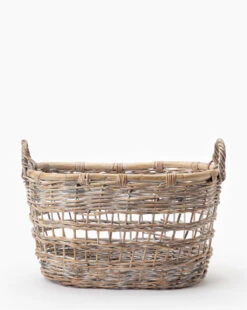Rattan Handled Basket -Bloomingville Shop RattanHandledBasket MDCR2026 NAT L
