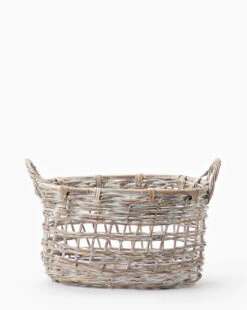 Rattan Handled Basket -Bloomingville Shop RattanHandledBasket MDCR2026 NAT M