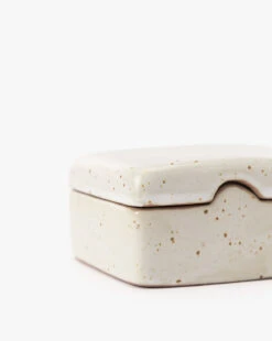 Stoneware Lidded Box -Bloomingville Shop StonewareLiddedBox MDCR2775 WHT OS D2 T