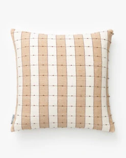 Vintage Tan Check Pillow Cover No. 2